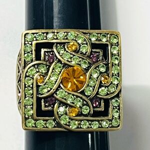 LaVintage Serendipity Shades Swarovski crystal ring SIZE 8